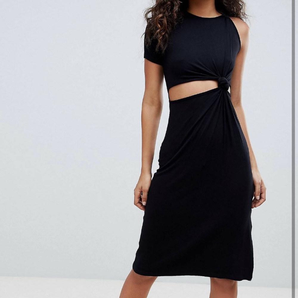 Knot cutout midi dress